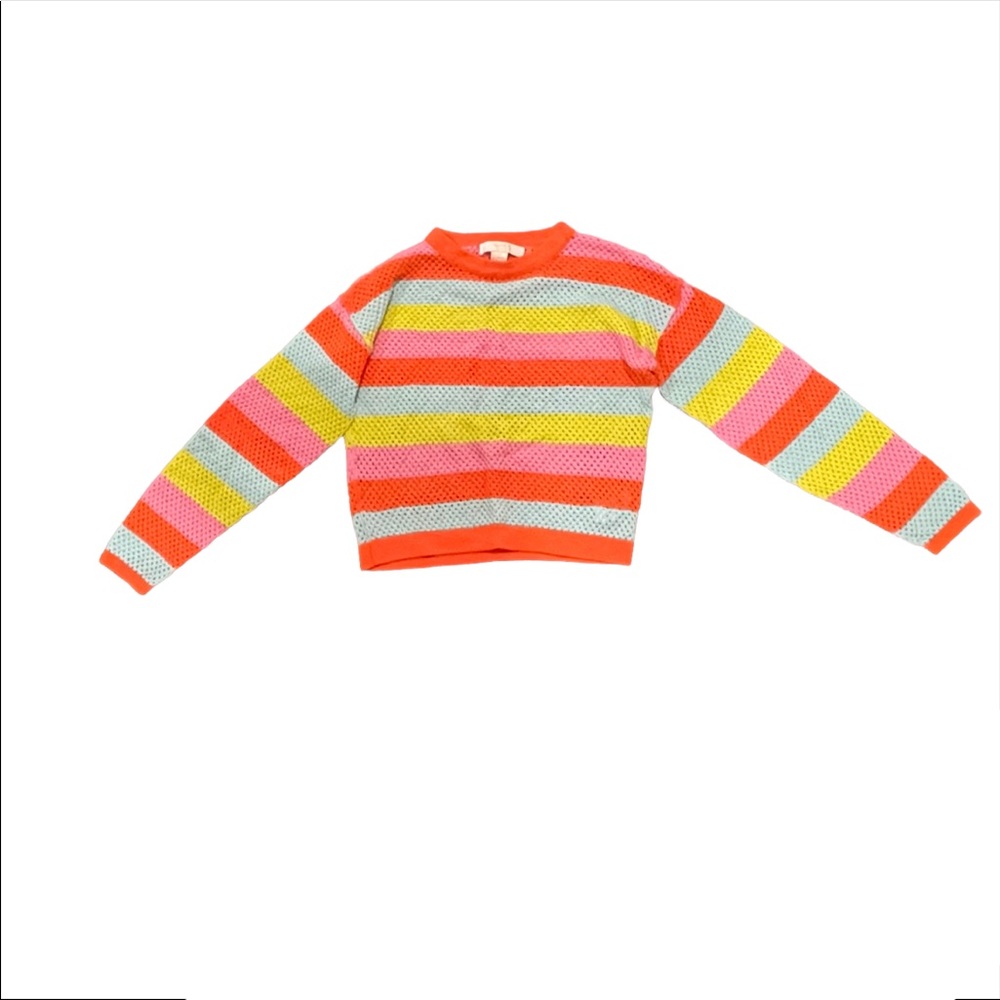 colorblock fishnet sweater